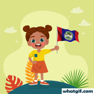 girl with Belize gif flag gif