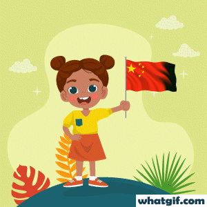 Download Free China Flag GIFs - Vibrant and Dynamic 1 girl with China flag gif.gif