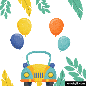 Happy 1st Birthday Animated Gifs For Baby Boys & Girls 6 happy 1st birthday gif with car toy