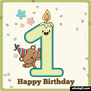 Happy 1st Birthday Animated Gifs For Baby Boys & Girls 17 one year birthday gif
